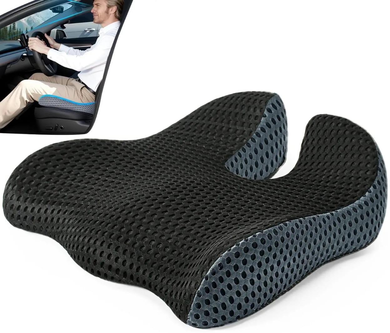 Ergonomic Memory foam car seat cushion.