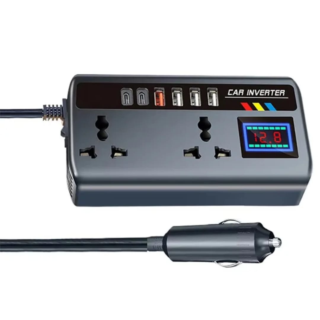 CAR POWER INVERTER 12v24v to 220v – Universal for Cars and Trucks, Vehicle socket to Converter for Charging Devices.